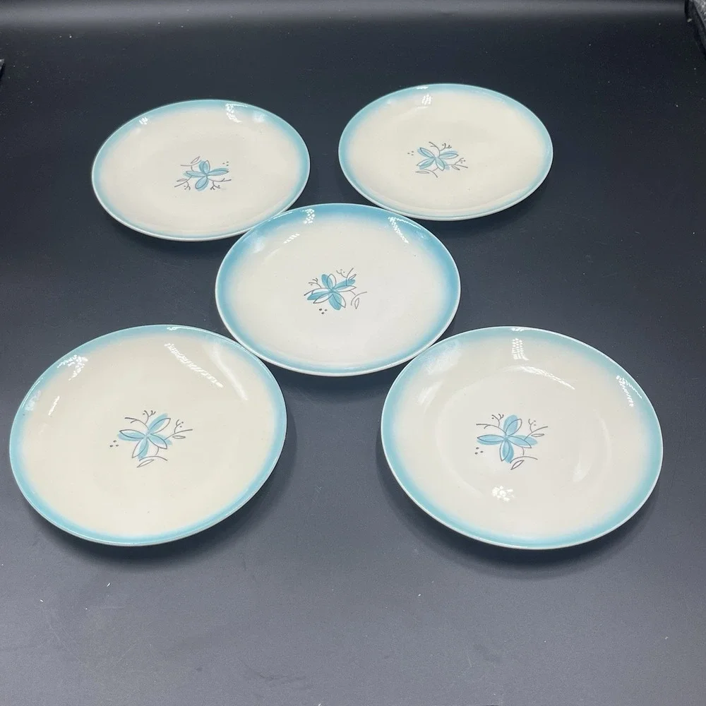 Cunningham & Pickett Avalon Aqua Atomic Flora Design 1950's Set‎ of 5
